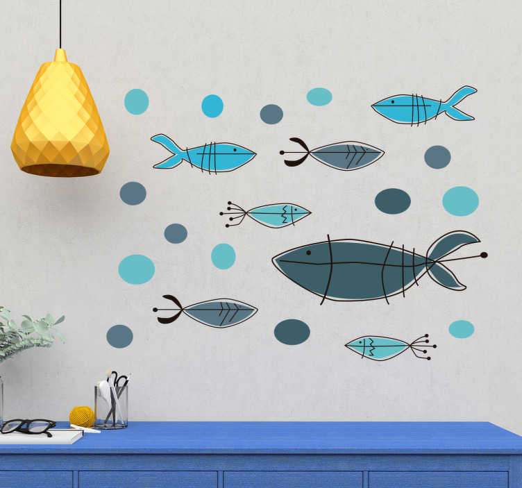 Wandtattoo Fische Zeichnung - TenStickers