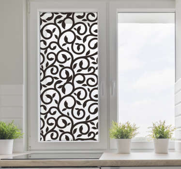 Aufkleber floral Fenster Pflanze Ornament