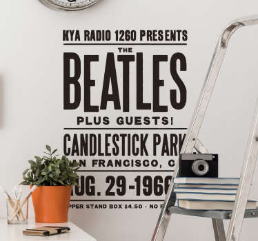 Beatles Aufkleber Konzertplakat