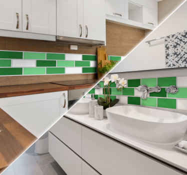 Fliesenaufkleber Bordüre in Grüntönen