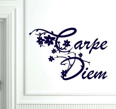 Carpe Diem Blumen Wandtattoo
