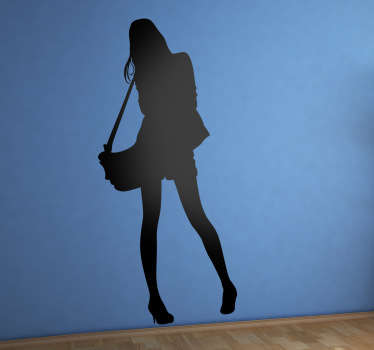 Frau mit Tasche Aufkleber