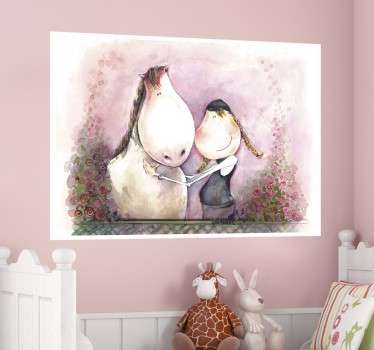 Kind mit Pferd Aufkleber