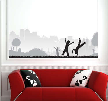 Kinder im Park Aufkleber