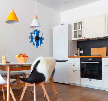 Küchenuhr Besteck Aufkleber