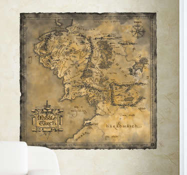 Wandtattoo Mittelerde Karte
