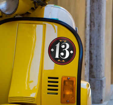 Personalisierter Aufkleber Nummer old style