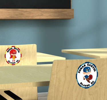 Namensaufkleber Schule Set Figuren