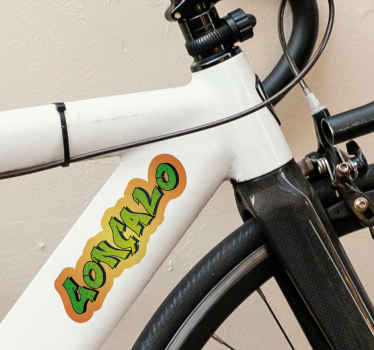 Origineller Aufkleber Fahrrad Graffiti personalisierter Name