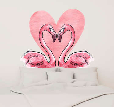 Origineller Aufkleber Flamingo Herz Liebe Love