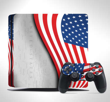 PS4 Aufkleber Skin USA Karte