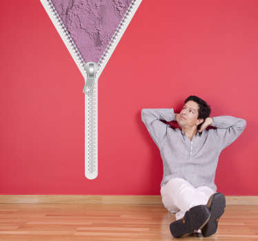 Reißverschluss rosa Wand Aufkleber