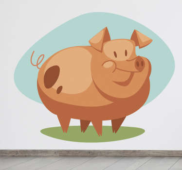 Retro Schwein Aufkleber