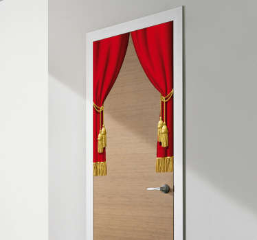 Rote Gardinen Aufkleber