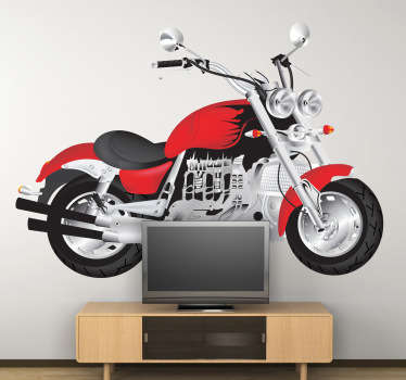 Rotes Motorrad Aufkleber