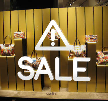 Schaufensteraufkleber Achtung Sale