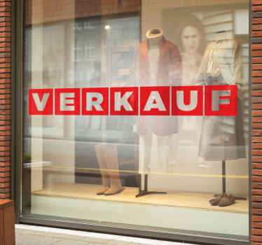 Schaufensteraufkleber Rabatt Kästchen