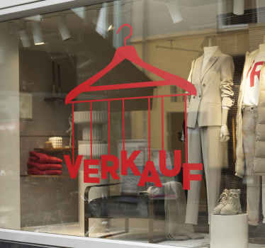 Schaufensteraufkleber Rabatt Kleiderbügel