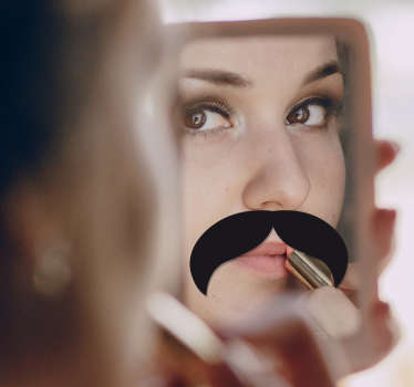 Schnurrbart Spiegel Aufkleber