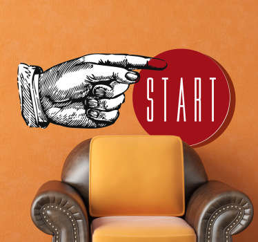 Startknopf Aufkleber