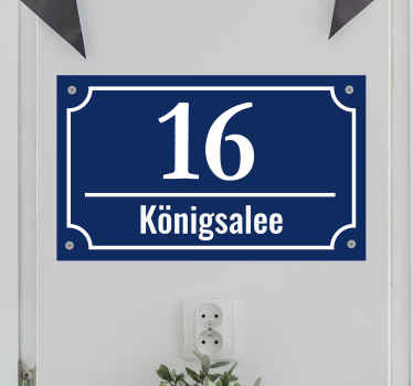 Straßenname + Hausnummer Aufkleber