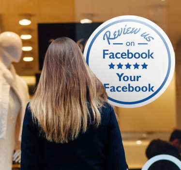 Text Aufkleber Facebook Review Schild