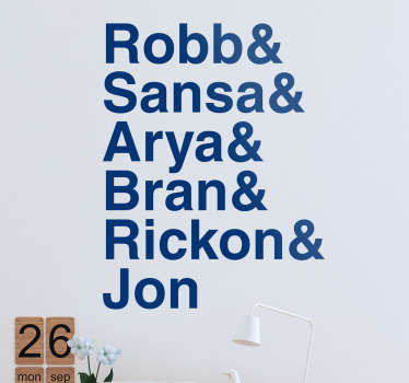 Wandtattoo Game of Thrones Familie Stark