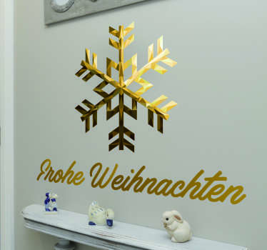 Wandsticker Frohe Weihnachten Schneeflocke
