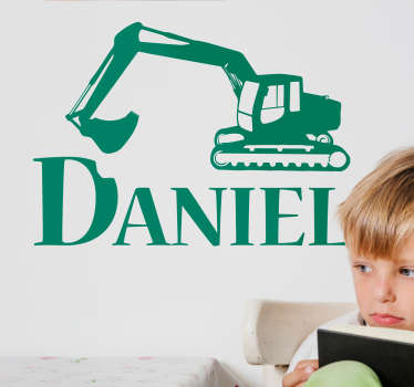 Wandtattoo Bagger mit Namen