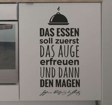 Wandtattoo Das Essen soll zuerst das Auge erfreuen