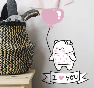 Wandtattoo für Zuhause Herz Teddybär Bär Verliebt