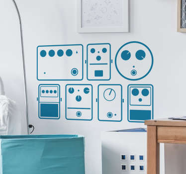 Wandtattoo Gitarre Pedalen