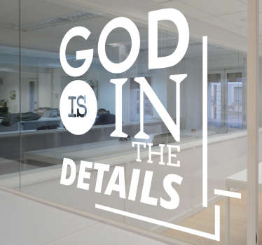 Wandtattoo Gott is in the details