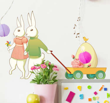 Wandtattoo Hasenfamilie