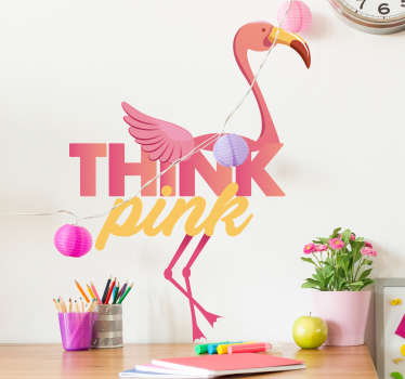 Wandtattoo Jugendzimmer Flamingo Think Pink