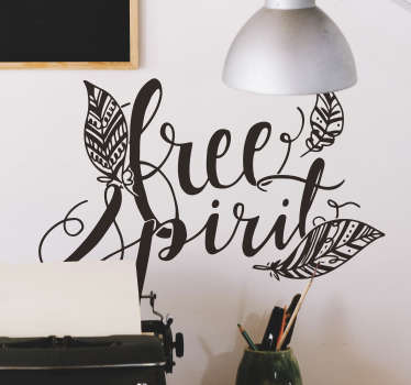 Wandtattoo Jugendzimmer Free Spirit Federn Seele