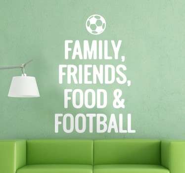 Wandtattoo Text family friends football