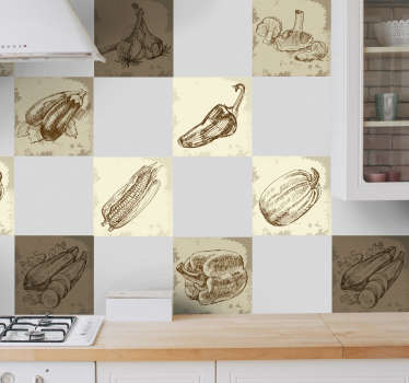 Wandtattoo Vintage Bordüre Gemüse