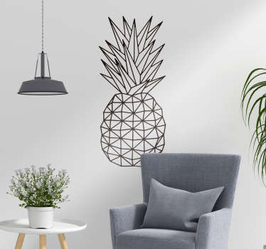Wandtattoo Wohnzimmer Ananas geometrisch Skizze