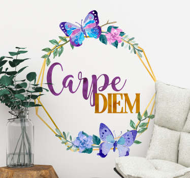 Wandtattoo Wohnzimmer Carpe Diem Schmetterling