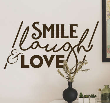 Wandtattoo Wohnzimmer Smile Laugh Love Liebe