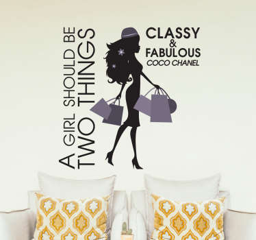 Wandtattoo Zitat Coco Chanel Frau