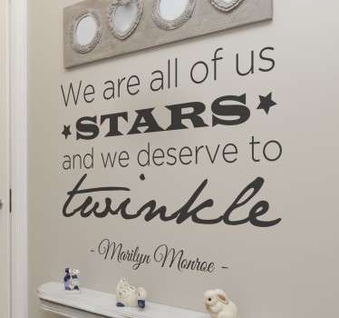 We are all of us stars Monroe Zitat Aufkleber