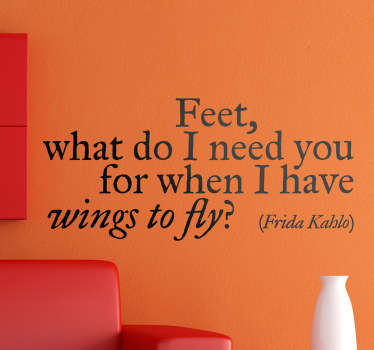 Wings to fly Frida Kahlo Aufkleber