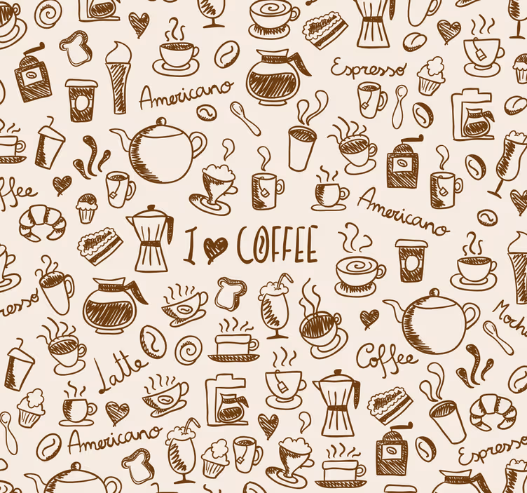 Rollo für Küche mit Kaffee-Muster - TenStickers