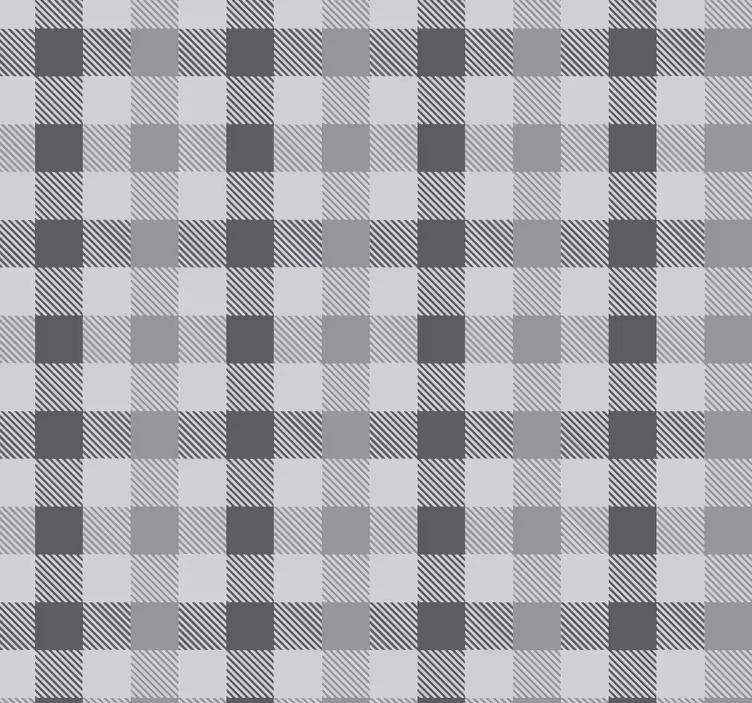 Rollo Küche graues Gingham-Muster - TenStickers
