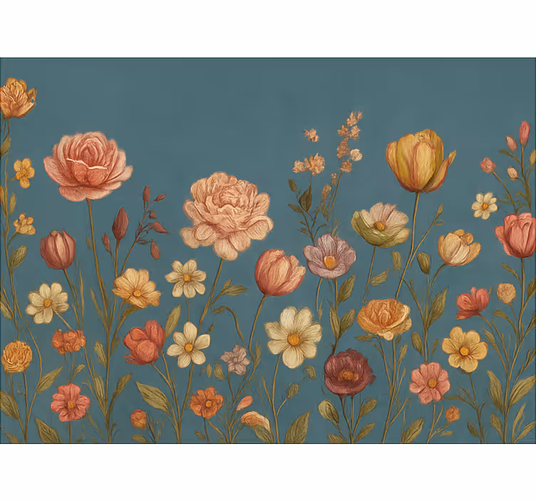 Rollo Fenster Hochzeit erdige blumenwiese - TenStickers