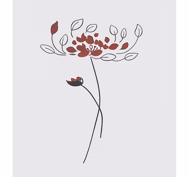 Rollo Fenster Kinderzimmer minimalistische botanische skizze - TenStickers