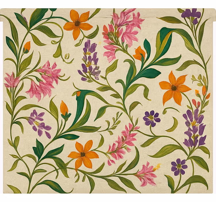 Rollo für Küche kunstvolle blumenranken - TenStickers