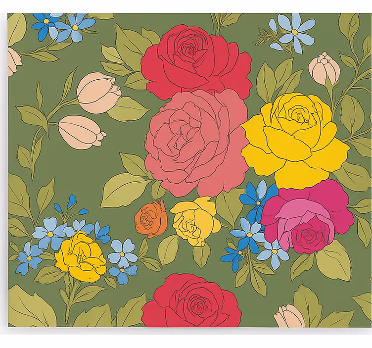 Rollo für Küche florales rosenmuster - TenStickers